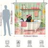 Adorable Cat In Bathtub Shower Curtain - Water-Resistant Fabric for Bathroom - Ideal for Whimsical and Pet Lovers