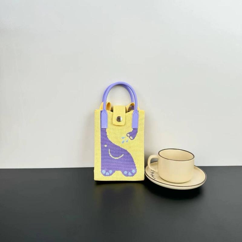 Premium Sense Ns Mobile Phone Bag New Cartoon Knitted Bag Dopamine Niche Versatile Messenger Shoulder Bag Handbag