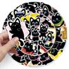 50 Bowknot Little Black Cat Cute Cartoon Stickers for Decorating Suitcases, Water Bottles, and Phone Cases