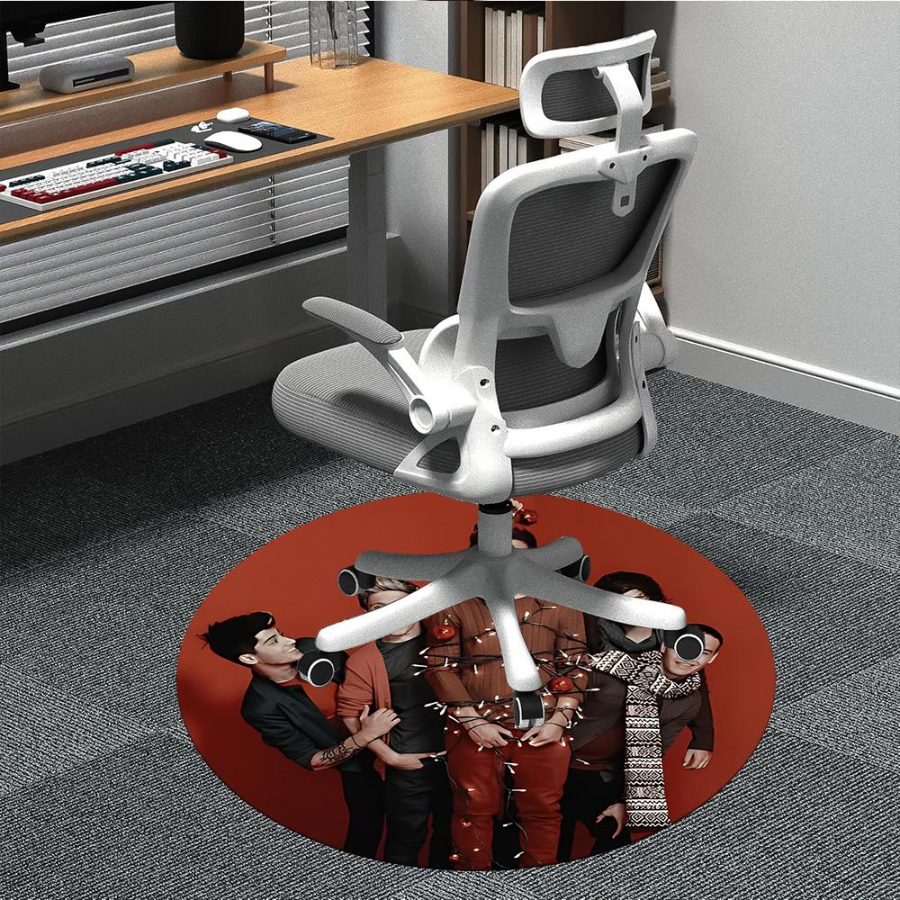 

1pc One Direction Office Round Area Rug, Under Office Chairs Bedroom Living Room Home Decor a0926132 80cm by 80cm