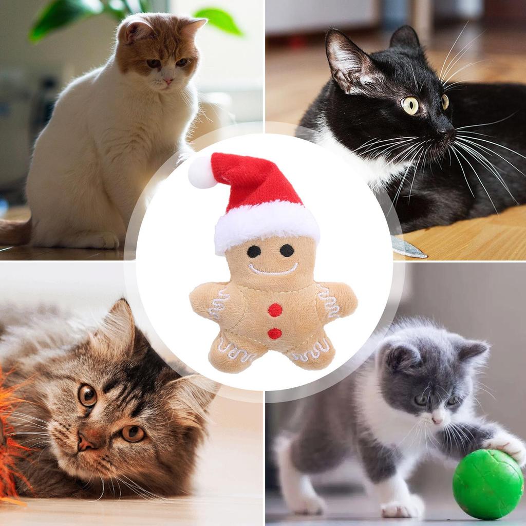 Weihnachten Haustierhunde Spielzeug Beißringe Geschenk Lebkuchenmann Katze und Hund Serie Plüsch Kauspielzeug Cartoon Puzzle Zubehör