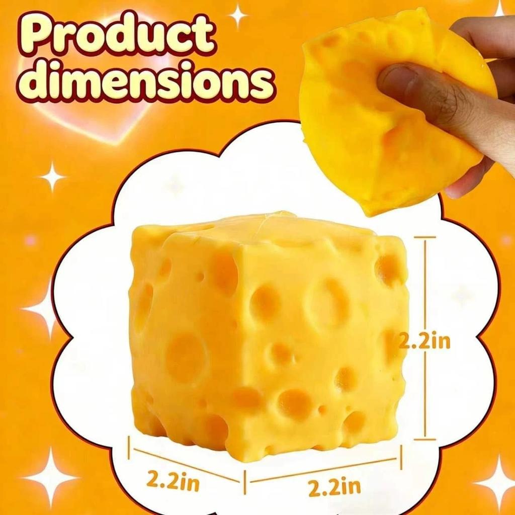 Jucărie Squishy Brânză, Bloc Squishy Brânză cu Ridicare Lentă, Mingi Anti-Stres...