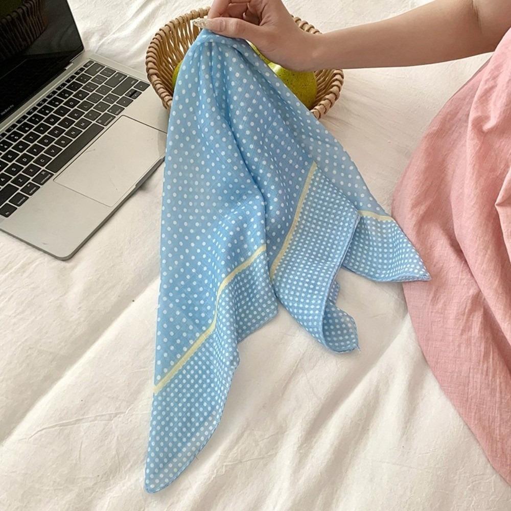 Fresh And Simple Women's Scarf Korean-style Artistic Headscarves Trendy Small Square Scarves