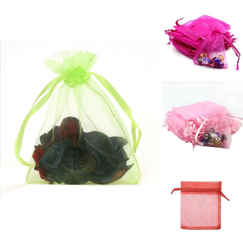 Elegant And Sheer 10pcs Drawable Organza Bags For Wedding Party Favors And Gifts