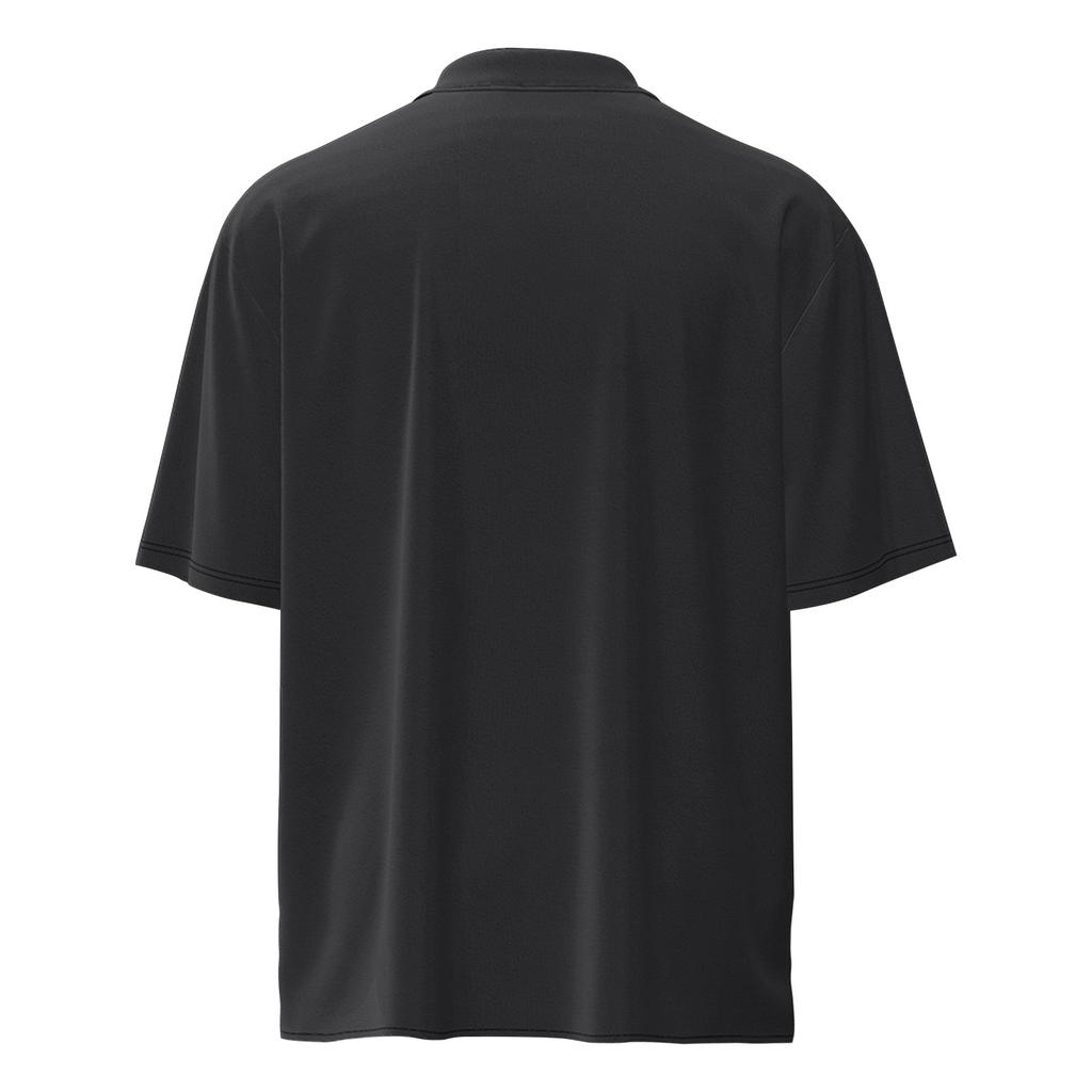 Men's Summer Solid Color Print Four-sided Stretch Lapel Button Pocket Shirt Casual Sports Short-sleeved Top