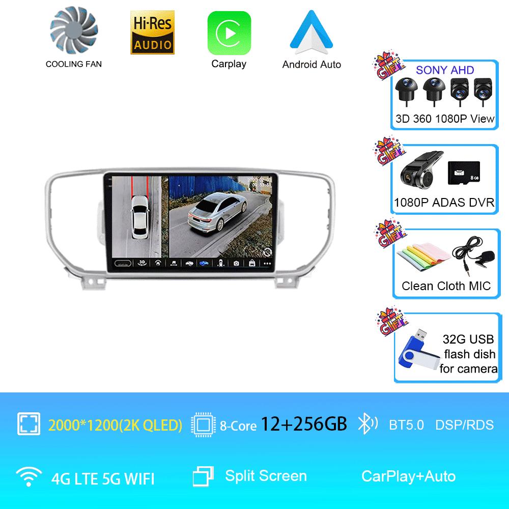 Android 14 Car Radio Carplay+Auto For KIA Sportage 4 KX5 2016 - 2018 Multimidia Video Player Navigation GPS Stereo 360 Camera BT