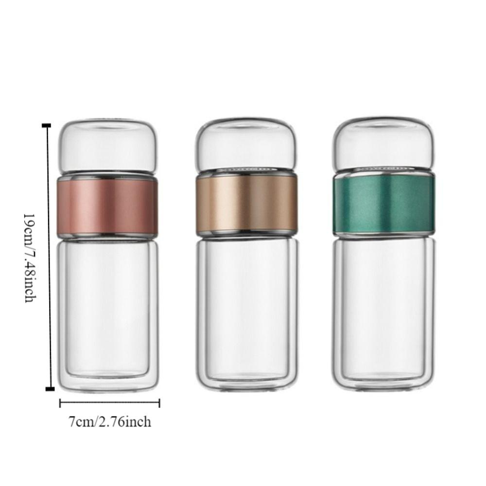 350ml Glass Tea Water Bottle Double Layer Flower Tea Cup Tumbler Tea Infuser Bottle  Office