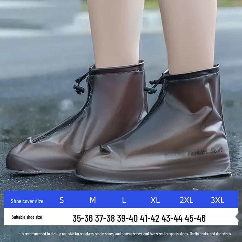 Non-Slip Waterproof PVC Rain Shoe Covers - Thickened & Durable for Outdoor Use by Men and Women