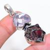 Natural Smoky Rough, Topaz 925 Sterling Silver Jewelry Pendant 2.17" AP-14067