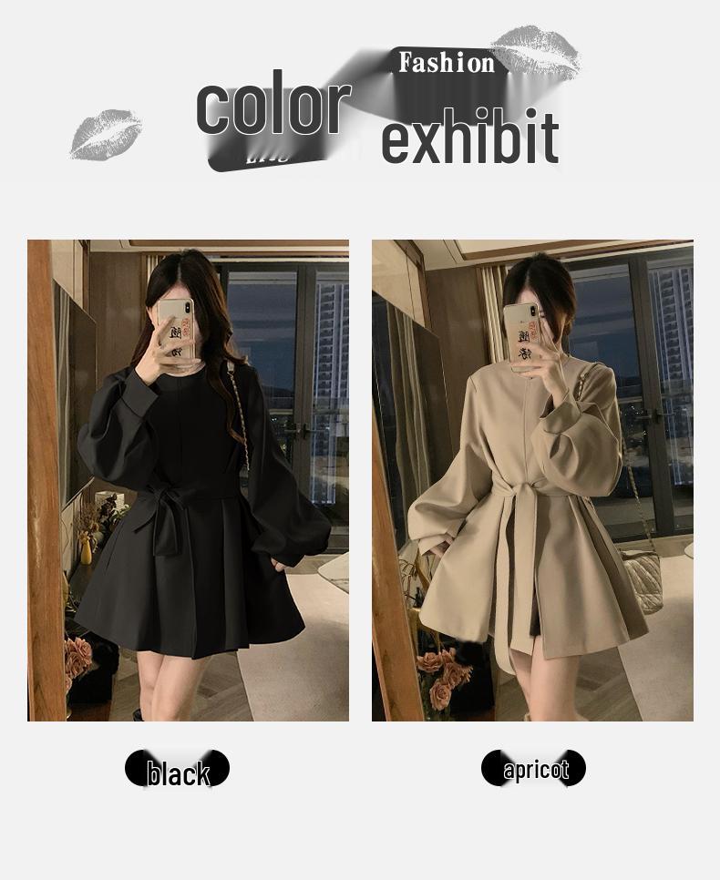 2025 Autumn Retro French Loose Trench Coat – Women's Versatile Mid-Length Slimming Design