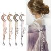 1PCS Charming Moon Crystal HairPins Clips Women Tassels Bridal Jewelry Hair Accessories