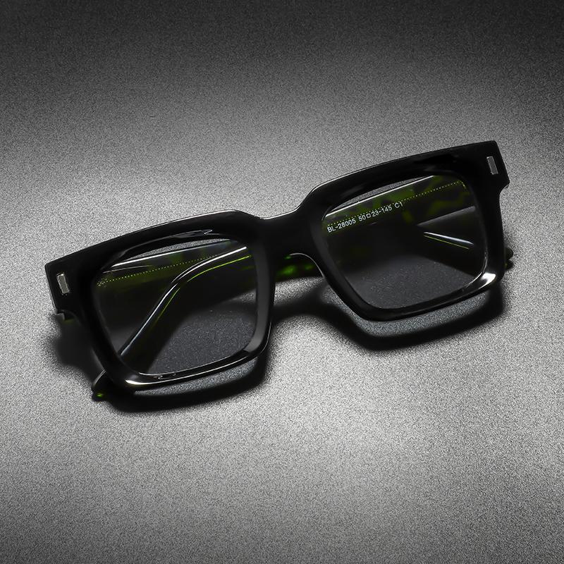 Fashion Retro Thick Legs Square Frame Sunglasses Men Women Popular Brand Large Frame Black Gray Glasses