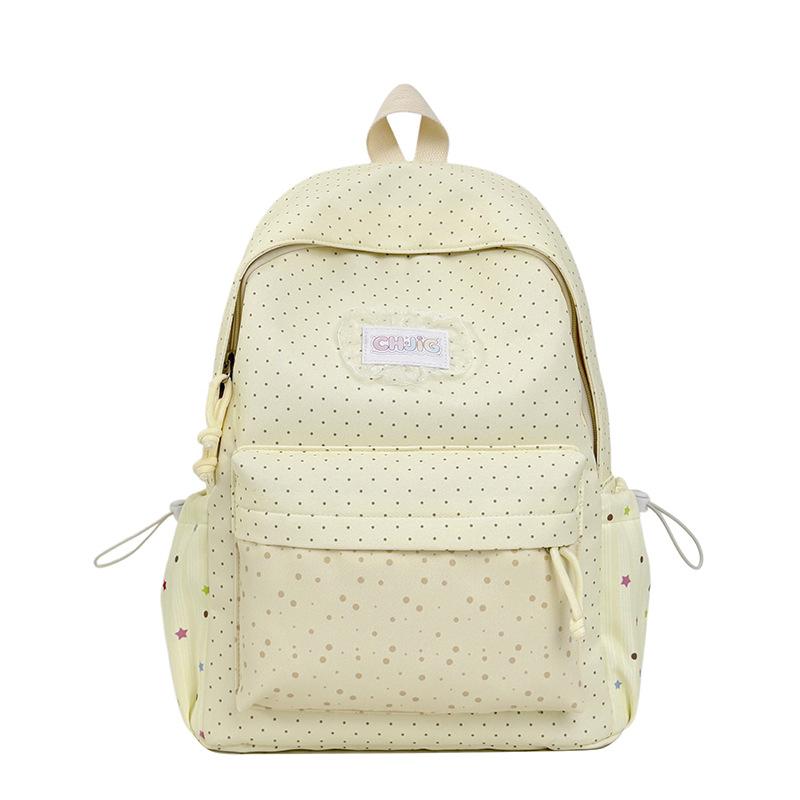 Campus High-end Casual Lightweight Backpack with Polka Dot Pattern