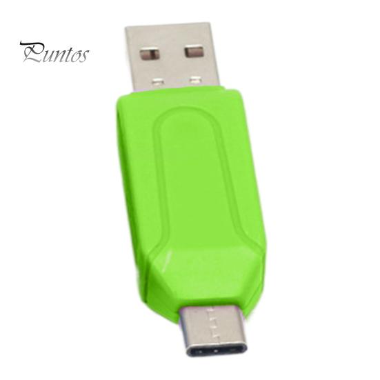 קורא כרטיסים USB 2 ב-1 רב-תכליתי העברה במהירות גבוהה ללא דרייבר מערכות מרובות כותב כרטיסים מרובים מתאם אוניברסלי מיני Type-C לכרטיסי TF ו-SD