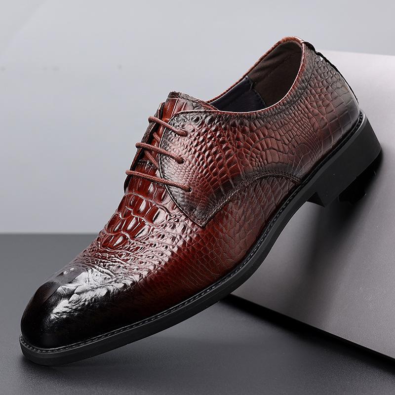 FashionSpring Autumn Cow Leather Wedding Shoes for Men New Soft-soled Men's Designer Luxury Shoes Fashion British Man Dress Shoe