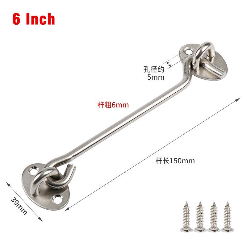 Heavy Duty Stainless Steel Window Wind Hook Extended Door Catch Latch for Sliding Door Fixing Home Repair and Window Hardware