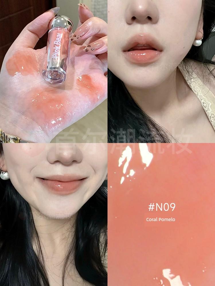 Pinkbear Leather Bear GenOptics Aura Essence Colored Lip Gloss Lip Lacquer N08 Red Brown Water Essence Lipstick Pike Bear Female