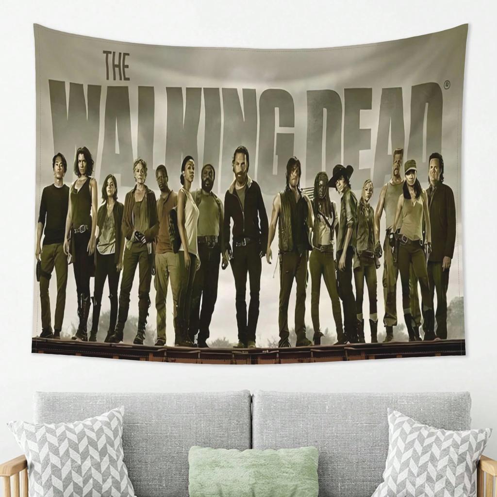 The Walking Dead Themed Tapestry Stylish Character Design Lightweight Decor For Living Room Or Bedroom TV Show Decor