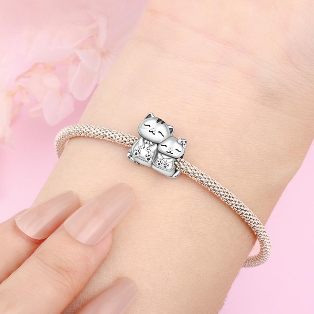 Copper Cute Cat Pet Animal Bead Fits Bracelet Decoration DoItYourself Birthday Party Gifts Jewellery Bracelets Accessory