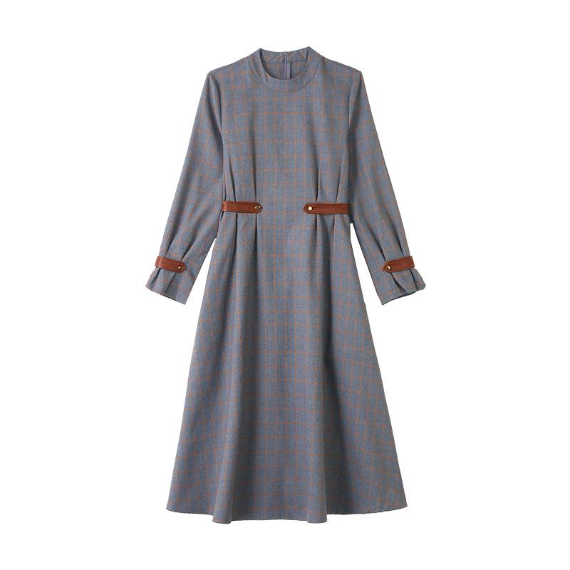 Vestido Midi de Cuadros Estilo Coreano para Mujer Otoño 2022 - Adelgazante y Elegante