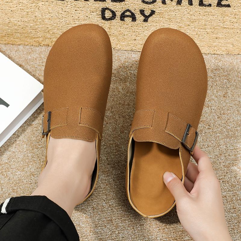 Lightweight Half Shoes For Men Mules Backless Loafers Slippers Semi-Drag Casual Shoes Male Slides Outdoor Slip On Flats