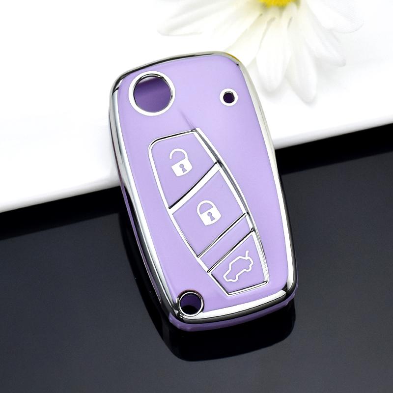 3 tlačítka TPU Shell Fob pro FIAT Panda Stilo Punto Doblo Grande Bravo 500 Ducato Minibus Auto Flip Key Case Kryt Příslušenství