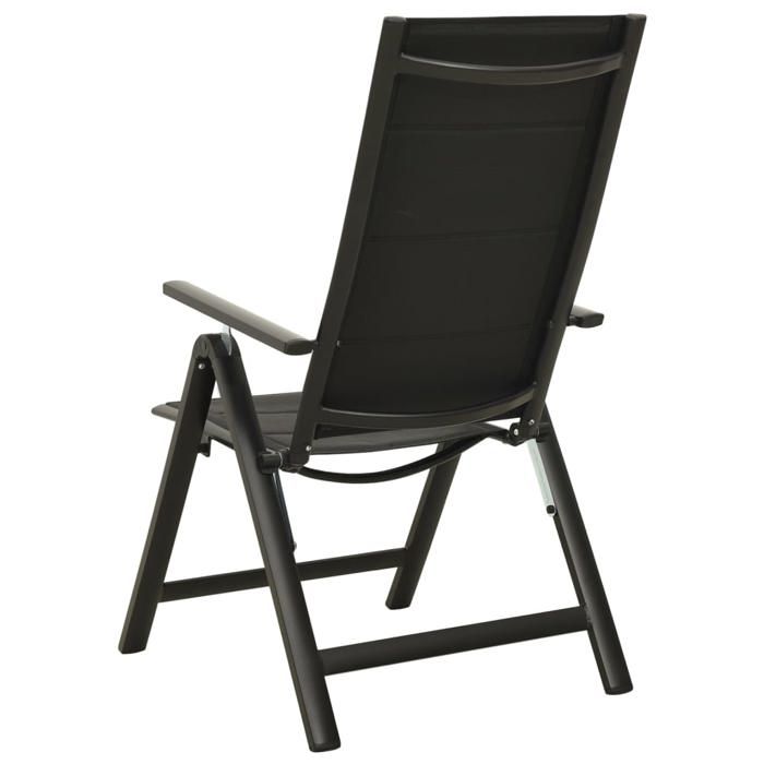Maison Exclusive - Chaises pliantes 2 pièces en textilène et aluminium noir