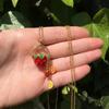 Elegant Collarbone Length Fruit Inspired Tassels Necklace Minimalist Style Personalized Gift for Her Special Occasion Copper Material