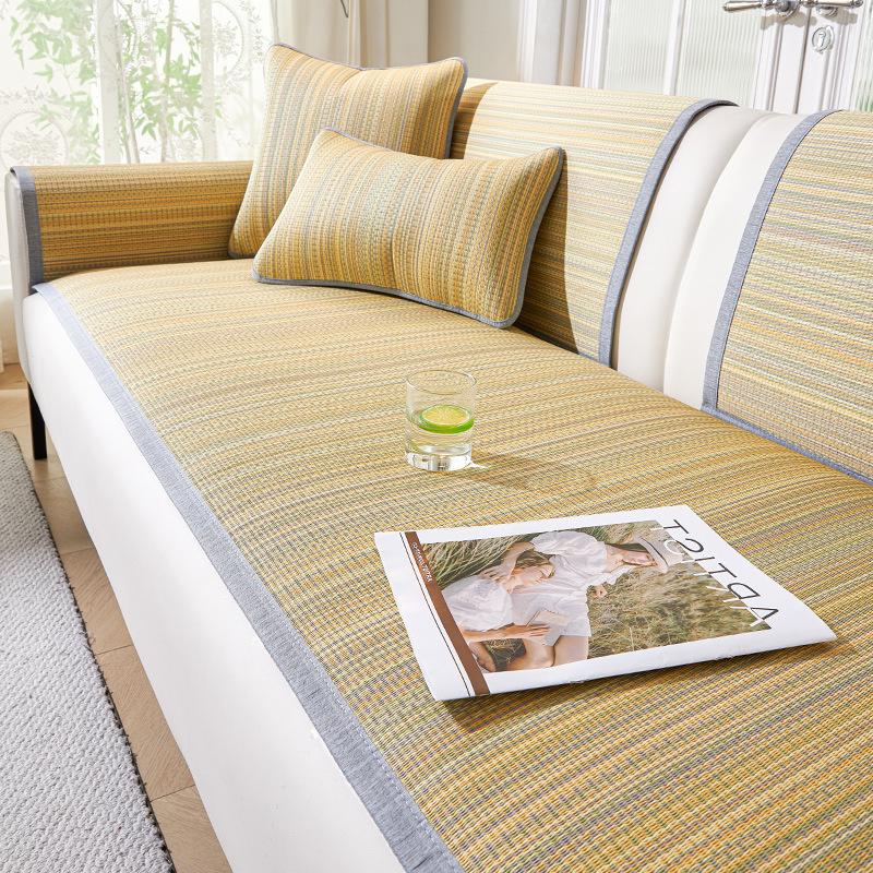 Rattan Mat Sofa Cushion Summer Sofa Mat Mat Summer Cushion Non-Slip Ice Silk Cushion  New Straight Cover