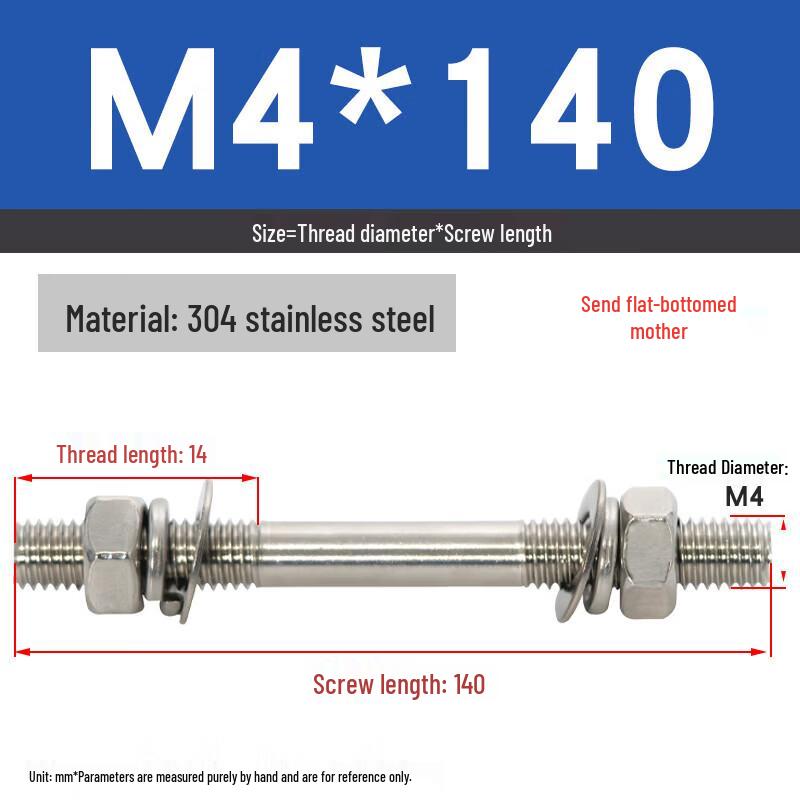 304 Stainless Steel Double-Ended Stud Bolt and Nut Set
