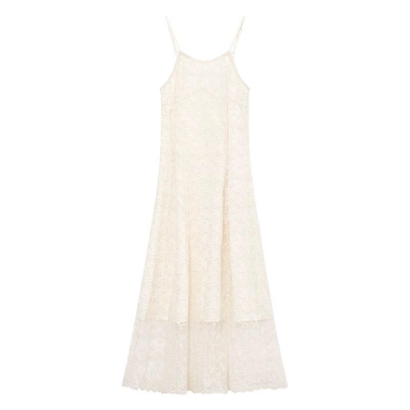 2026 Embroidered Suspender Dress Pure Desire Style Female Temperament Fashionable Waist Slimming Unique Long Children's Trend