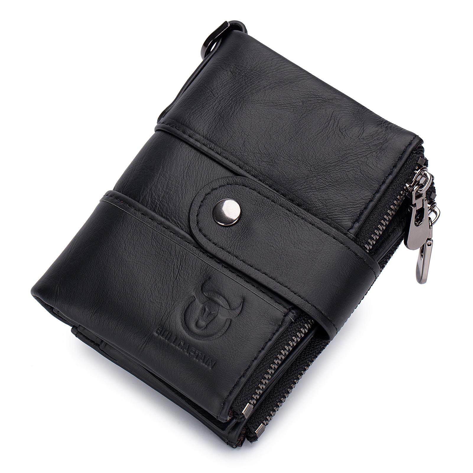 Мужской винтажный кошелек из коровьей кожи с держателем для карточек — фото 6