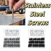 450pcs 410 Stainless Steel Self Drilling Screws Hex Head Flat Head Screws  Assortment Set