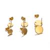 10pcs Gold Color Stainless Steel Round Flat Stud Earring Circle DIY Jewelry Making Earrings Findings Dangle Charms Accessories
