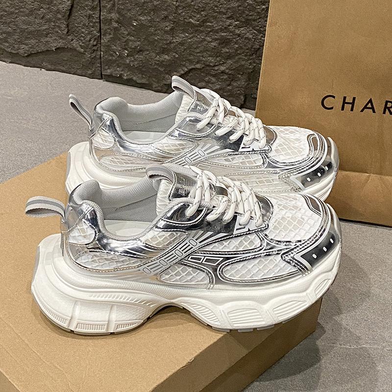 Fashion 5 Cm Platform Women Sneakers 2025 Summer Fashion Thick Soled Shoes Breathable Hollow Mesh Footwear Outdoor Popular