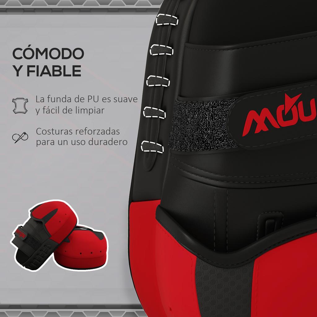 Boxing Gloves Curved Muay Thai MMA Pads For Training Karate Taekwondo Kickboxing Red