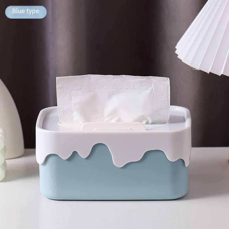 Square Plastic Tissue Box Home Tissue Container Car Napkins Holder Case Kitchen Organizer Simple and Stylish