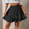 Fashion Style Ruffles Skirt High Waist Asymmetrical Pure Color Skirt High Waist Ruffled Skirt