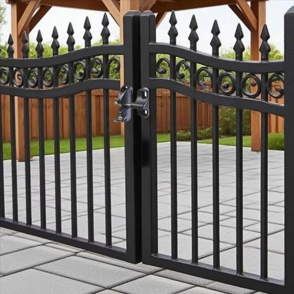 Black Color Outdoor Door Lock Nylon Material Self-Locking Door Kit Gate Lock Hardware  Fence Gates