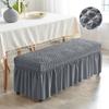 1PC Elastic Rectangle Bench Cover with Skirt Stretch Bubble Seersucker Stool Cover All-inclusive Piano Chair Slipcover Bedroom