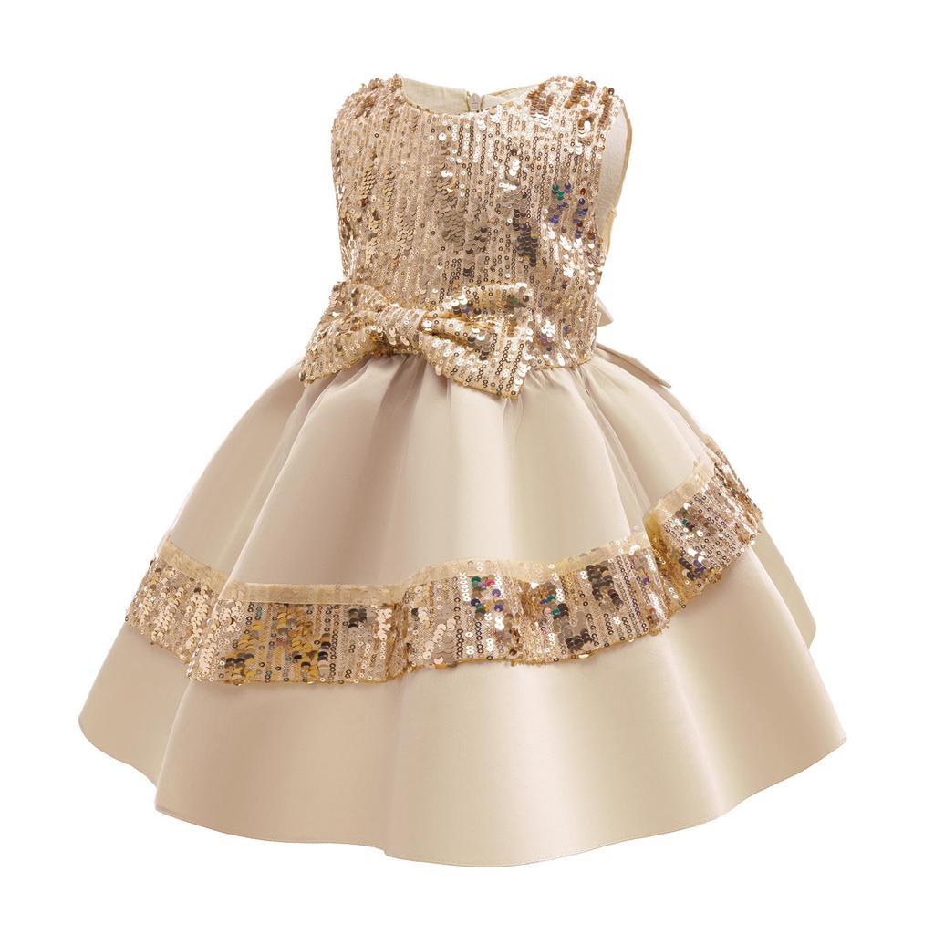 Girls' Holiday Sequined Princess Dress for Parties and Performances