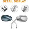 Universal 10mm Chrome Rearview Mirrors Oval 360 Degree Adjustable Side Mirrors Fit Street Bike Cruiser Touring Chopper Scooter GY6, for Honda