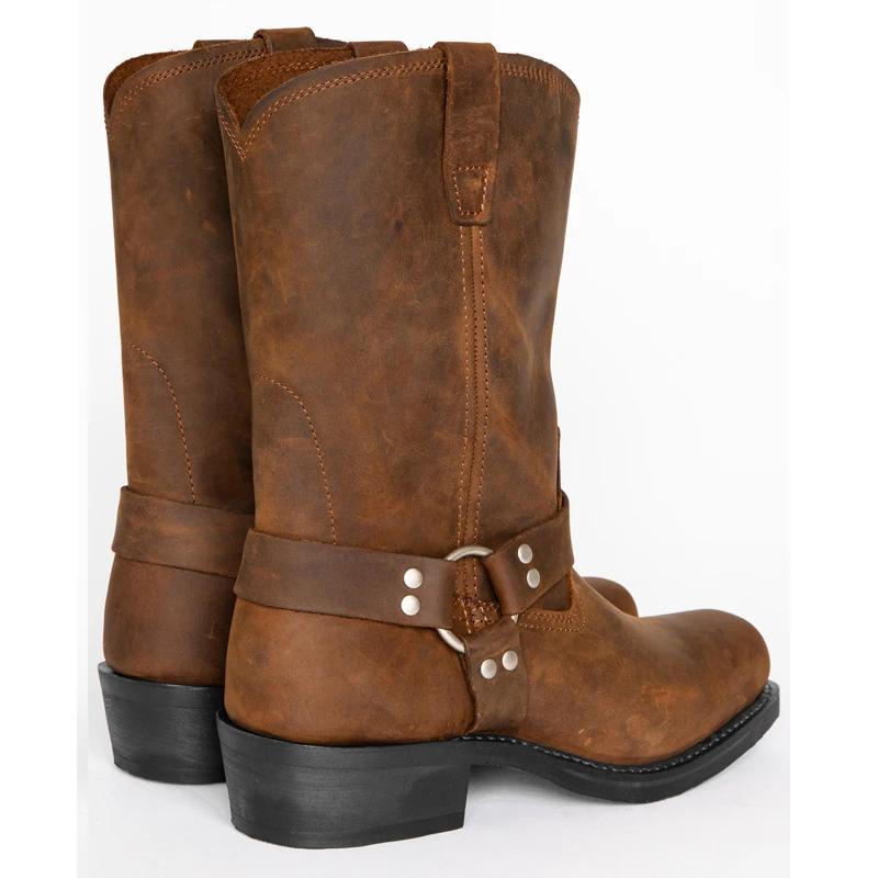 Retro Kovbojské semišové oxfordky Kožené boty Pánské do půl lýtka Westernové boty Pánské Nazouvací Zimní Rytířské boty Pánské Business Kotníkové boty 48