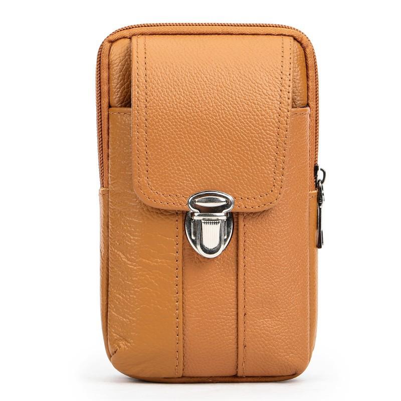 New Genuine Leather Men's Waist Bag Work Multifunctional Belt Wearing Mobile Phone Head Cover Layer Cowhide
