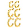 3pcs Stainless Steel Gloss C-shaped Earrings,Women's Gold Color High-quality Earrings,Trendy Geometric Jewelry Party Gift