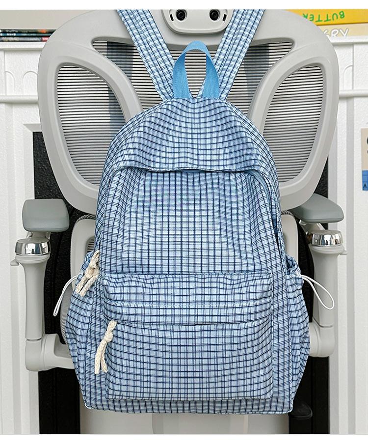 Schoolbag plaid schoolbag small fresh high school girl backpack college student lightweight simple computer bag campus student schoolbag