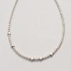 BONBEAU Bebe silver heart water pearl Necklace Silver mini heart freshwater pearl choker silver necklace 3mm