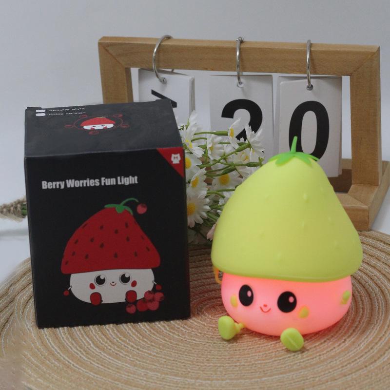 Strawberry Silicone Lamp: Three-Level Brightness Tap Night Light