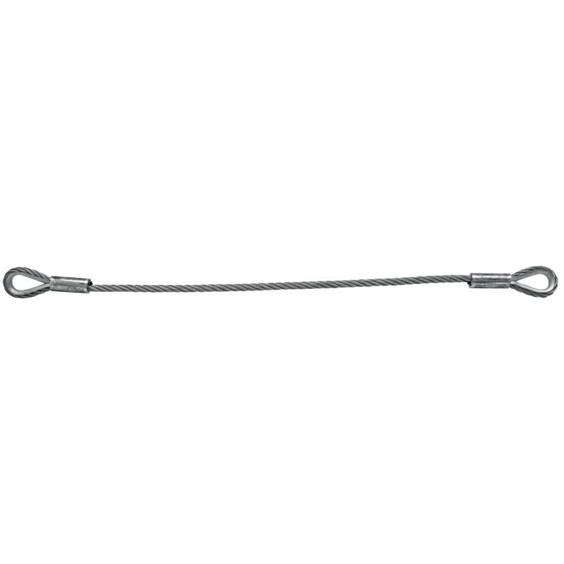 Tippling rope, diameter 10mm, length 685mm, 2x thimble, 30mm, for trailer/semi-trailer