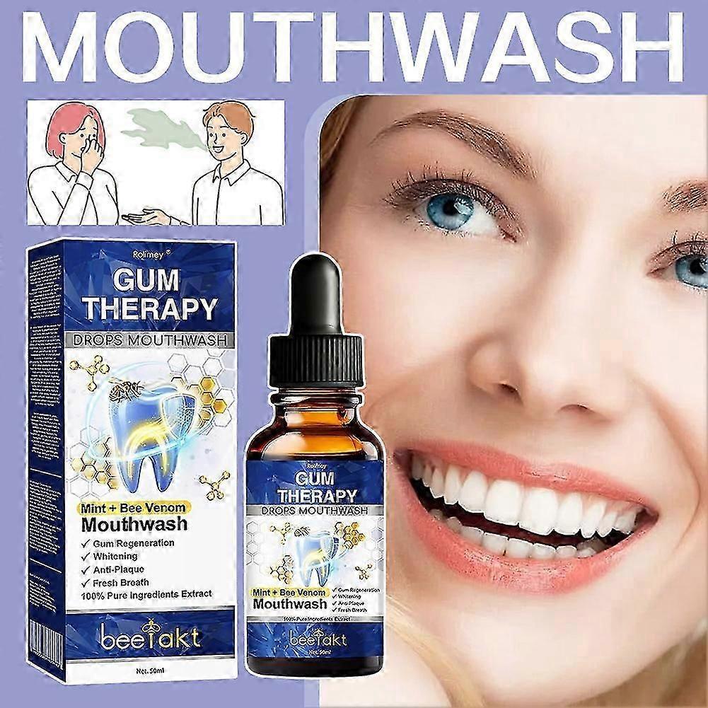 Bienenstich-Zahnbehandlungs-Tropfen Mundspülung, Bienenstich-Zahnfleischtherapie Mundspülung, Beseitigt Mundgeruch & Entzündungshemmend, Zahnfleischpflege, Frischer Atem, 30ml